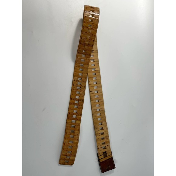 Vintage wooden bamboo leather buckle - Picture 5 of 6